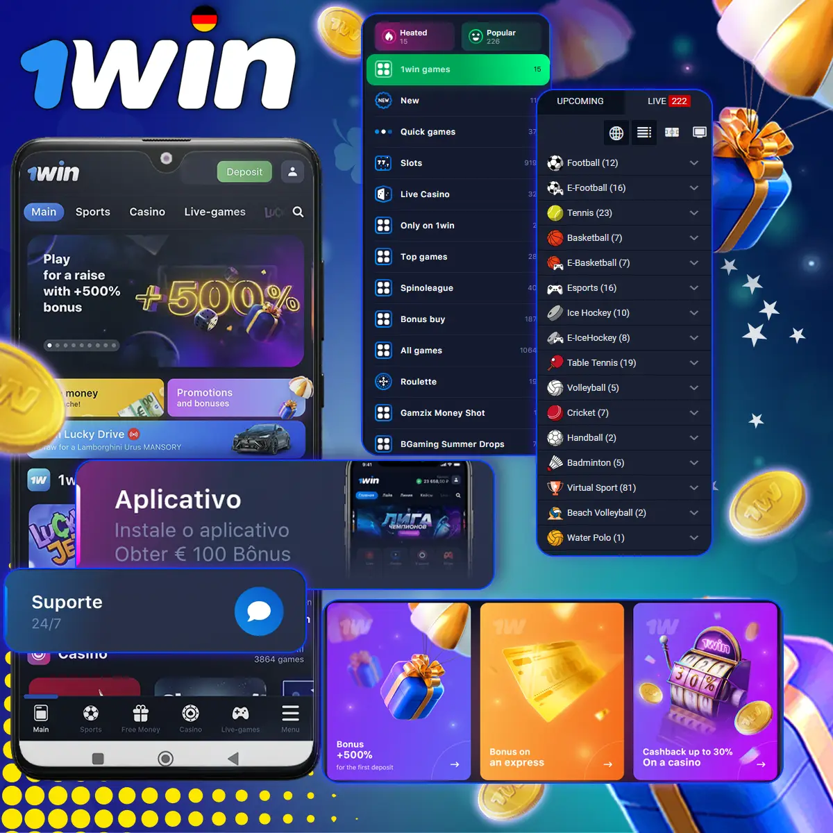 1win Mobile App Hauptmerkmale