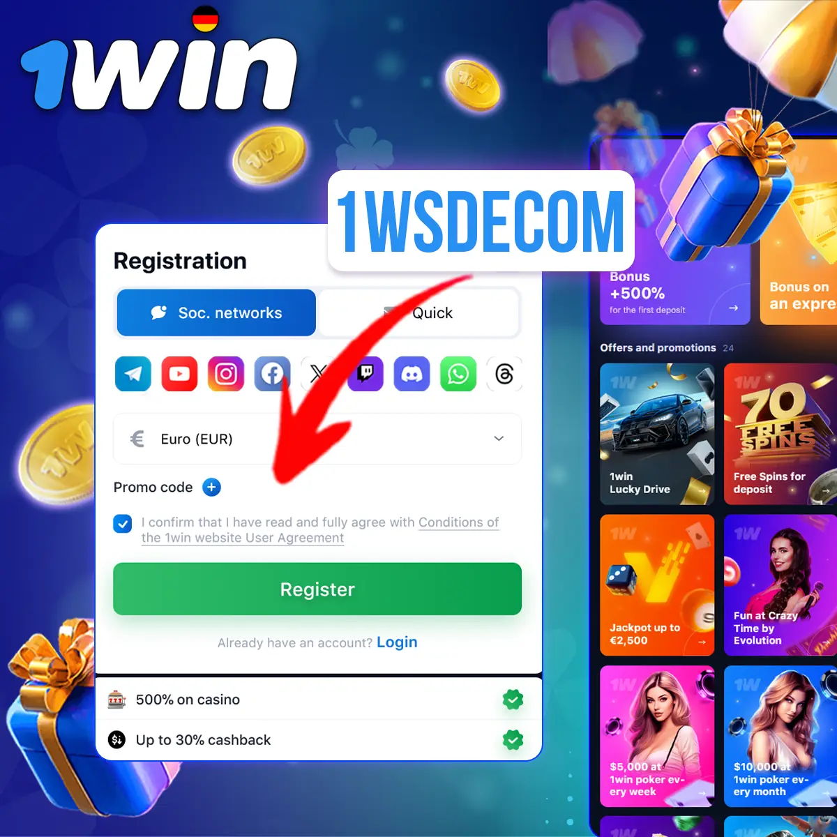 1Win Promocodes und Gratis-Bonus-Codes